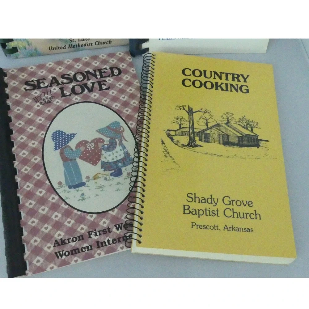 Vintage Church Community Cookbook Lot 4 Books Texas Arkansas Ohio 1970s-1990s